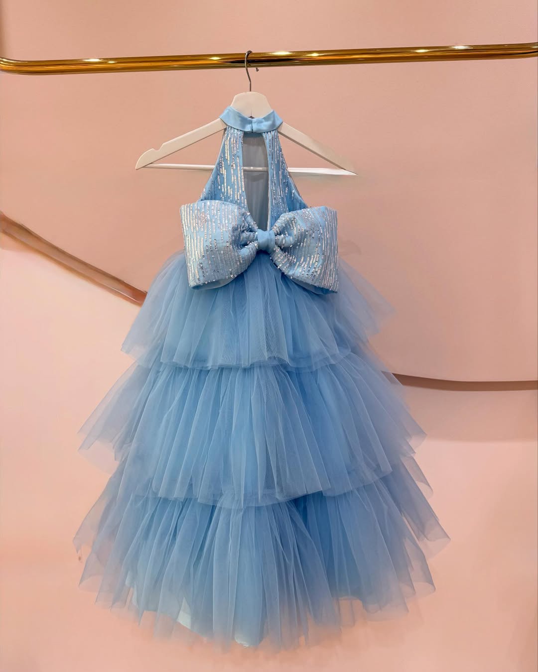 Sparkle Halter Neck Tulle Ball Gown