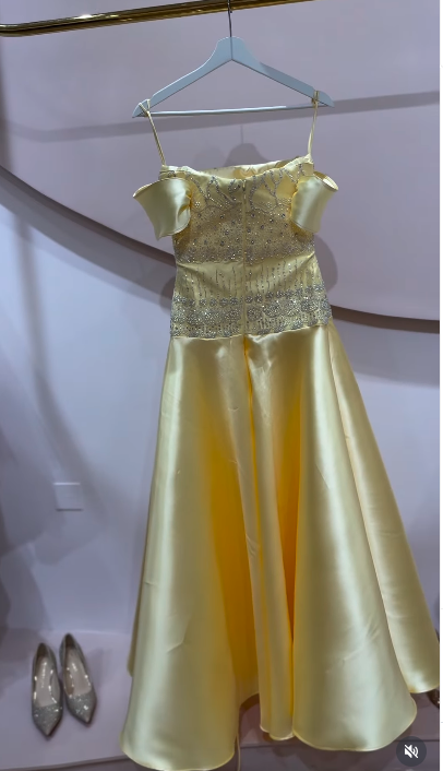 Elegant dress crafted from smooth satin fabric
