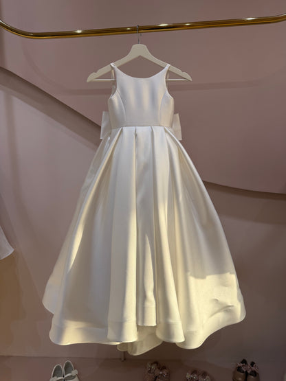 Classic Bow Back Satin Maxi Dress