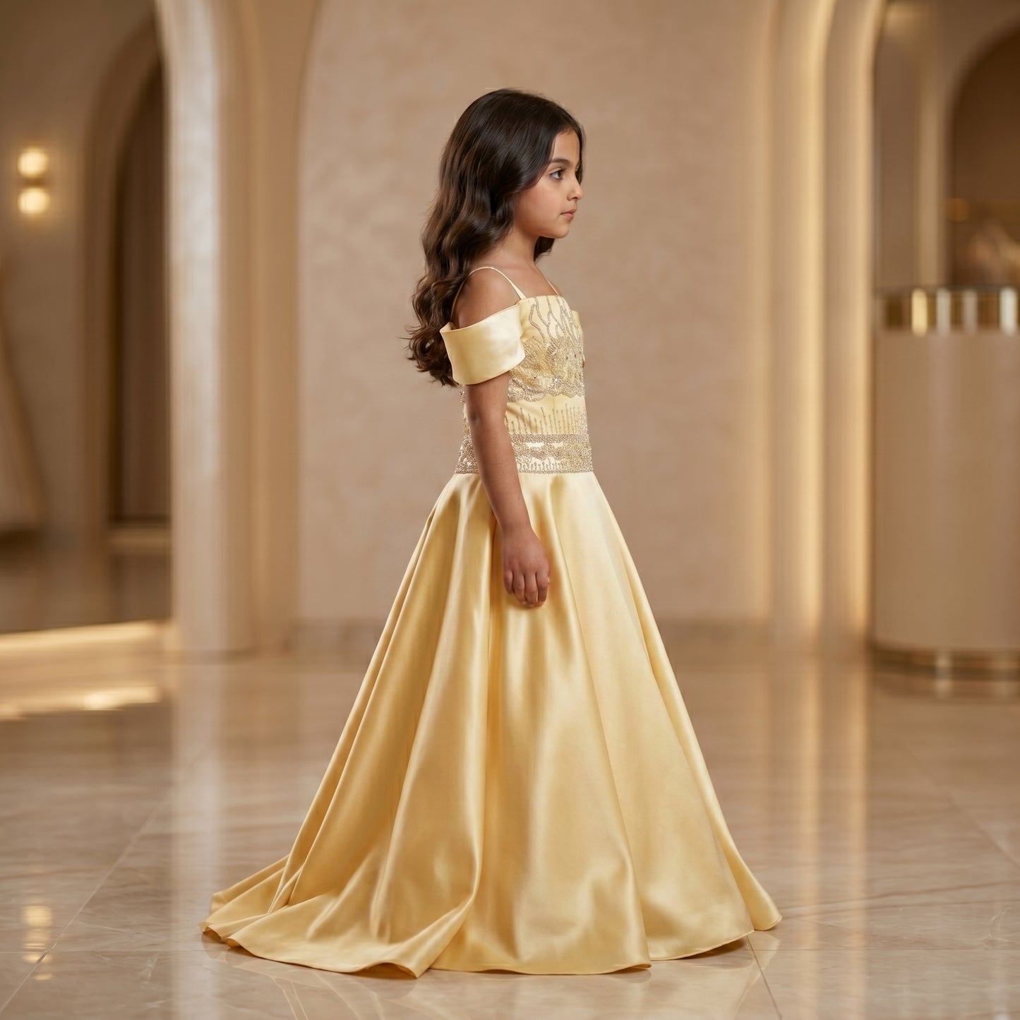 Elegant dress crafted from smooth satin fabric
