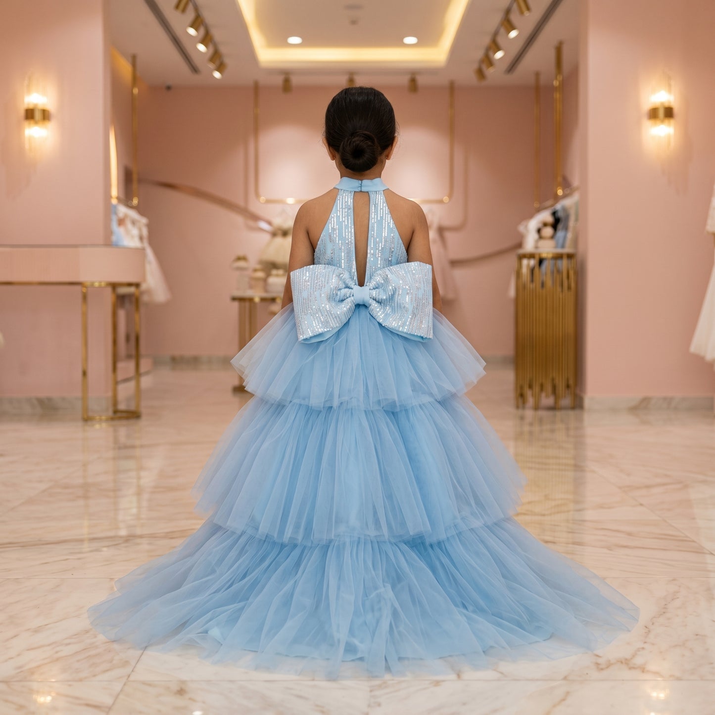 Sparkle Halter Neck Tulle Ball Gown