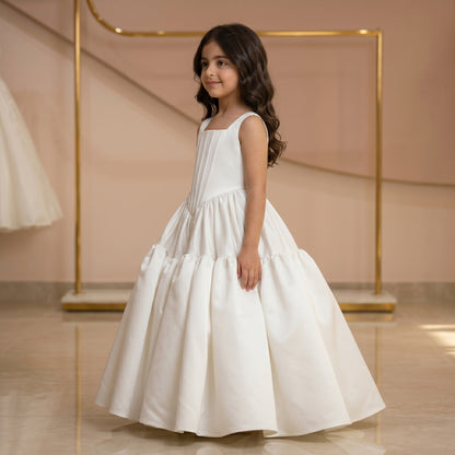 White Satin Corset Puff Ball