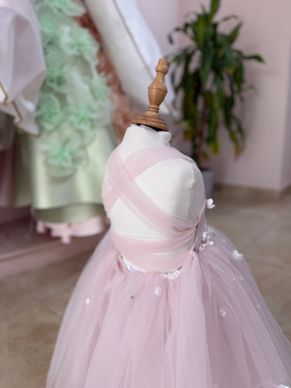 Petal Scatter Tulle Midi Dress