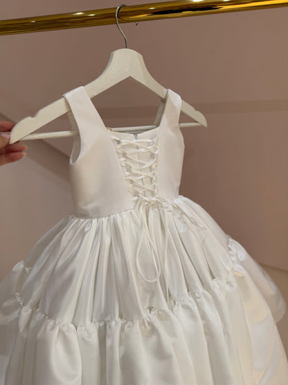 White Satin Corset Puff Ball