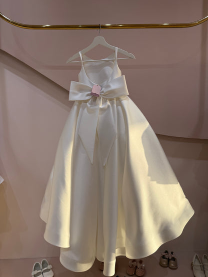 Classic Bow Back Satin Maxi Dress