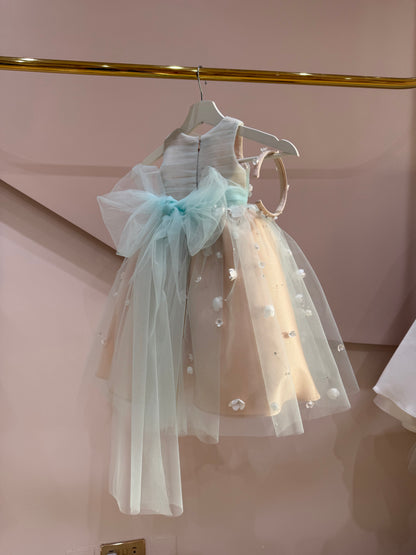 Aurora Ombre Floral Tulle Midi Dress