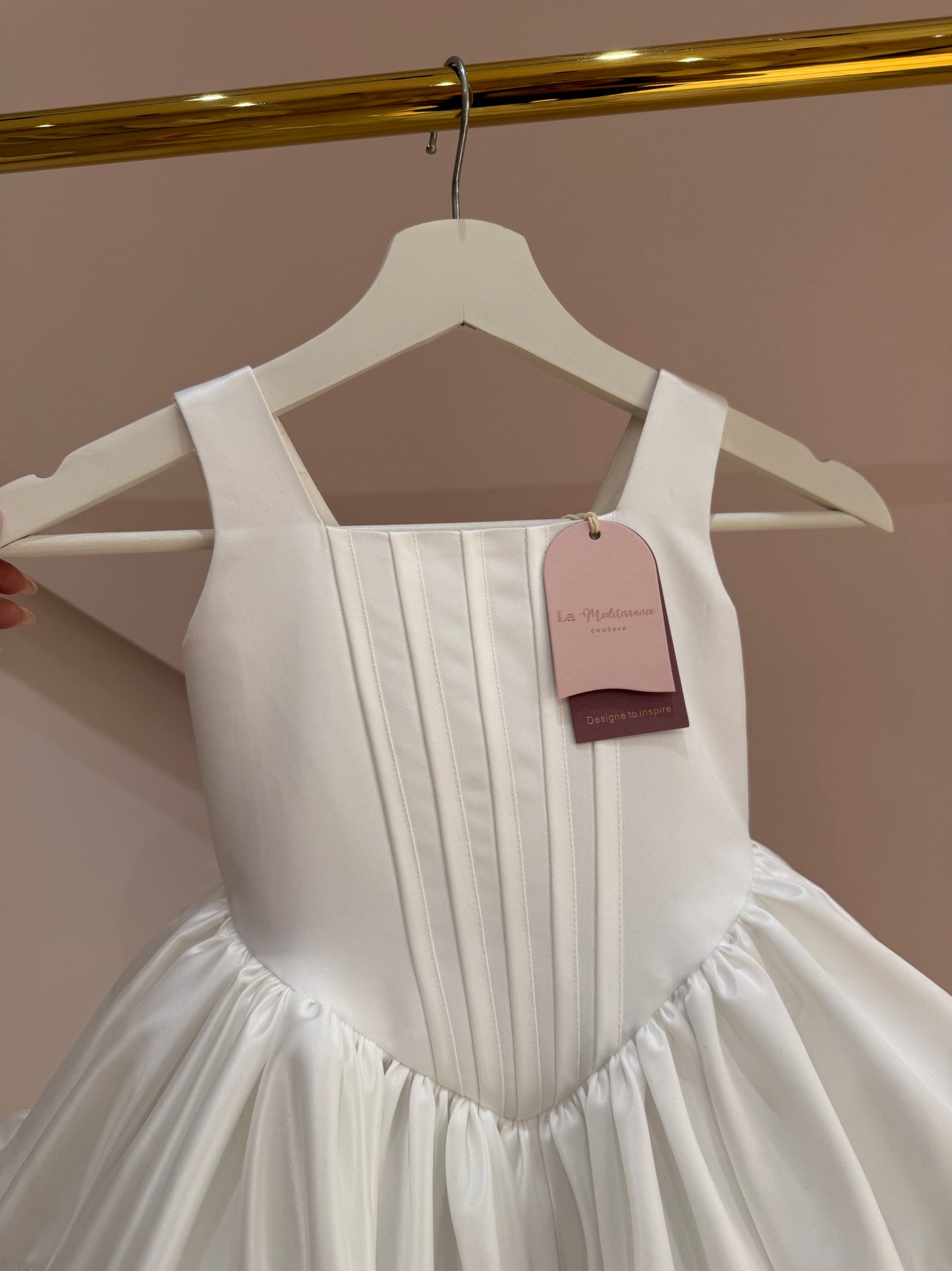 White Satin Corset Puff Ball