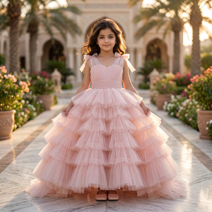 Ballerina Tulle Ruffled Maxi Dress