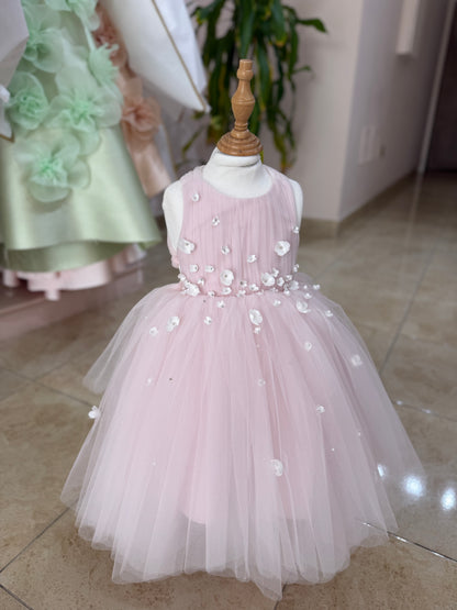 Petal Scatter Tulle Midi Dress