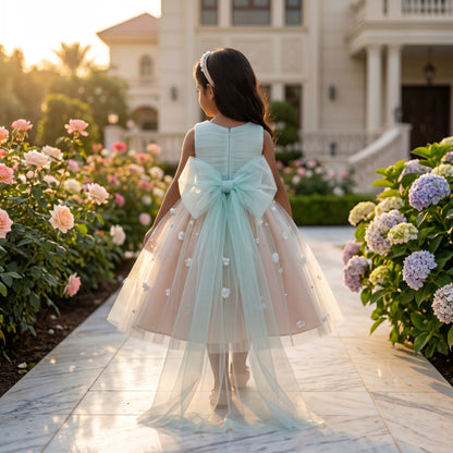 Aurora Ombre Floral Tulle Midi Dress