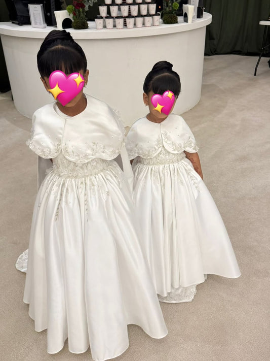 Premium Girls Formal Dress with Cape Design